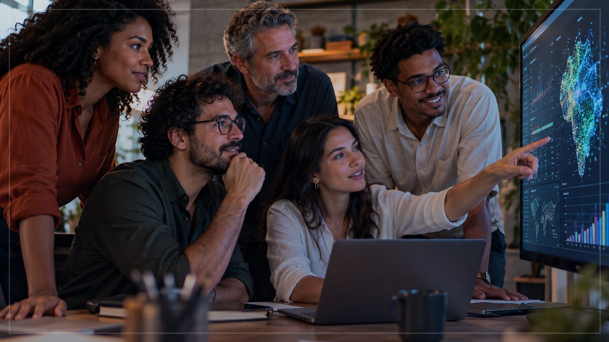 Ilustração editorial sobre Capacitação de equipes para trabalhar com IA